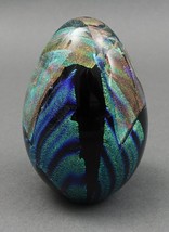 Roger Vines 1986 Signed Dichroic Handblown Studio Art Glass Egg Paperweight - £78.08 GBP