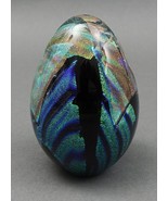 Roger Vines 1986 Signed Dichroic Handblown Studio Art Glass Egg Paperweight - £76.61 GBP