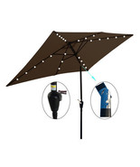 10 x 6.5t Rectangular Patio Umbrella Solar LED Lighted Outdoor Market- C... - £105.68 GBP