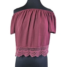 Maroon Off the Shoulder Top Size Small - £19.38 GBP