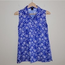 Ann Taylor Factory | Blue Floral Sleeveless Blouse, womens size small - £13.92 GBP