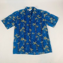 Lily &amp; Kwok&#39;s Hawaiian Shirt Mens Large Retro Tropical Palm Tree Design ... - £6.37 GBP