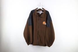 Vintage 90s Puma Mens XL Faded Cleveland Browns Football Full Zip Fleece Jacket - £42.74 GBP