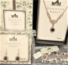 DOWNTON ABBEY red ruby fashion jewelry set  - £61.90 GBP