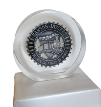 Kansas Jaycees Presidential Award of Honor Pewter Medal in Paperweight 1978-1979 - $15.88