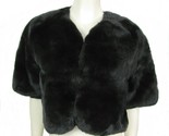 Anne Dee Goldin Black Genuine Fur Bolero Shrug Jacket M Short Sleeve SOF... - £165.90 GBP