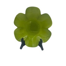 Lime Green Floral Shaped Candy Dish Bowl 10 inch Diameter - $9.00