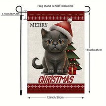 New Merry Christmas Black Cat  Garden Flag 12&quot;X18&quot; Welcome Double Sided - £4.43 GBP