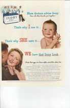 1945 Ivory Soap Print Ad, Ivory Baby, Doctors, Husband and Wife, 99.4% Pure - £7.99 GBP