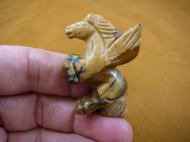 (Y-PEG-RE-551) tan PEGASUS flying wings horse Figurine carving mythical ... - $263.54 MXN