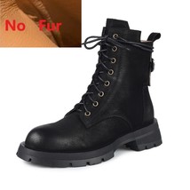 Vintage Style Cowhide Shoes Woman Round Toe Women Boots With Cross-Tied Ladies W - £127.19 GBP