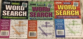 Lot of 3 Dell Official Word Search Seek Circle Puzzles Books 2020 2021 Lot #2 [S - £11.61 GBP