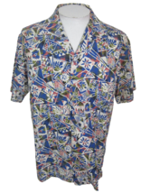 Vintage 1990s Men Hawaiian camp shirt p2p 25 XL tribal colorful aloha lu... - $29.69