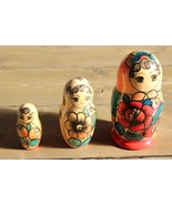 Vintage Russian Nesting Dolls 3 Matryoshka SIGNED - £30.20 GBP