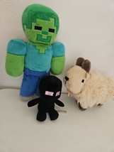 Mojang Minecraft Game Plush Stuffed Animal Toy Lot Zombie Goat Enderman - $17.33