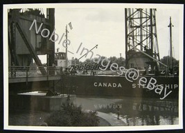 1953 Selkirk Freighter Raised Bridge Canada Steamship Lines Photo B&amp;W Snapshot - £2.72 GBP