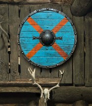 Medieval Authentic Rollo Battleward Knight Viking Round Shield - £121.58 GBP