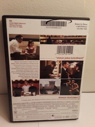 Steve Jobs (DVD, 2016) Ex-Library Michael Fassbender Item image 2