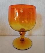 Blenko Large Goblet Compote Tangerine Amberina MCM Pedestal Bowl Art Gla... - $1,167.85 MXN