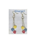 Xtras Multi Color Metal Heart Dangle Fashion Earrings - $13.67 CAD