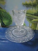 Duncan Miller Sandwich Westmoreland Princess Feathers goblet and plate set pick1 - £32.43 GBP+