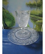 Duncan Miller Sandwich Westmoreland Princess Feathers goblet and plate s... - £32.34 GBP+