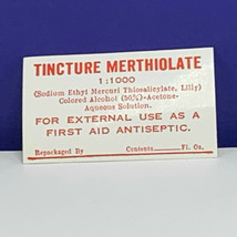 Drug store pharmacy ephemera label advertising Tincture Merthiolate poison vtg 6 - $11.83