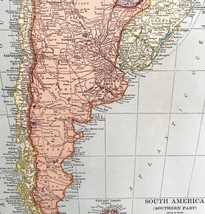 Map South American South Section Argentina 1938 Print Antique Atlas DWU8 - £27.51 GBP