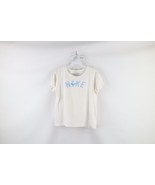 Vintage Nike Womens Small Thrashed Travis Scott Center Swoosh T-Shirt White - $29.65