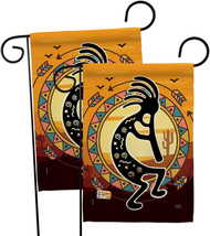 Kokopelli Playing Flute Garden Flags Pack Southwest 13 X18.5 Double-Sided House  - £22.78 GBP