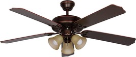 52-Inch Luminance Heritage Home Bronze Ceiling Fan With Lights | Overhead - £98.31 GBP