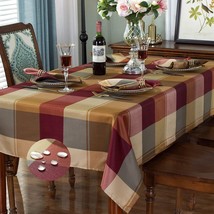 Rectangle Tablecloth 60 x 84 Inch Checkered Table Cloths Spillproof Anti Shrink  - £40.38 GBP
