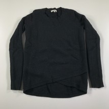 Madewell Pullover Damen Xs Schwarz Noppen Gerippt Kreuz Front Baumwollmi... - $19.78