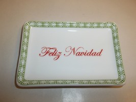 Charter Club FELIZ NAVIDAD Ceramic Tray NEW Christmas Holiday Macys Holi... - £27.37 GBP