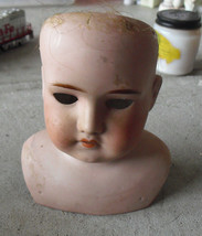 Vintage Germany Tissy 0 Bisque Girl Doll Head and Shoulders 5 7/8&quot; Tall - £69.08 GBP