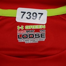 Under Armour Green Heatgear Loose TShirt M Red Short Sleeve Athletic Sports Mens - £8.55 GBP