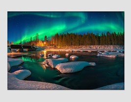 Aurora Borelias Northern Lights Print Nature Canvas Art Astronomy Wall Art Auror - £39.16 GBP