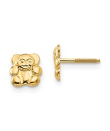14K Yellow Gold Youth Teddy Bear Earrings - $164.76 CAD