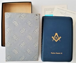 1957 Vintage Holman Masonic Bible Whitehall Bethlehem Pa Stephen Hassick Iii - £38.12 GBP