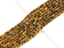 Natural Brown Tiger Eye - 2x4/4x6/5x8/6x10mm Rondelle Faceted Beads - Sku#UA233 - $12.00+