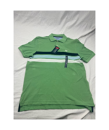 Chaps Mens The Everyday Polo Shirt Green Striped Short Sleeve Pullover M... - £13.19 GBP