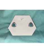 Bomb Party Earrings Surprise Studs Blue Topaz Ice Crystal Rhodium - $12.86