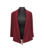 Sejour Women&#39;s Burgundy Long Sleeve Open Front Blazer -Pockets- Plus Siz... - £18.80 GBP