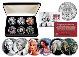 Marilyn Monroe Glamorous Portraits Colorized Jfk Half Dollar 6-Coin Set w/Box - £36.02 GBP