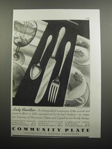 1933 Oneida Community Plate Silver Ad - Lady Hamilton - £14.57 GBP