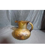 Astonishing Vintage Art Glass Hand Blown Yellow Ruffled Jug/Pitcher 8&quot; T... - €82,49 EUR