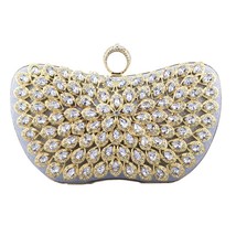 New Design lic Blue s Beaded Flower handbags Girls Elegant Wedding Purses Evenin - £35.61 GBP