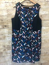 DKNYC Plus Size Sleeveless Dress w/ Contrast Sides Size 18W Black Tan Bl... - £18.97 GBP