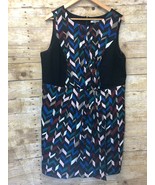 DKNYC Plus Size Sleeveless Dress w/ Contrast Sides Size 18W Black Tan Bl... - $33.07 CAD