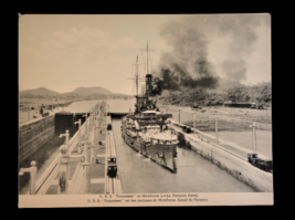 Vtg photograph print USS Tennessee Miraflores Panama Canal Ephemera L Ma... - $19.99